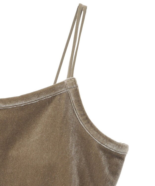 AMERICAN HOLIC カップ付き ベロアショートキャミソール Olive