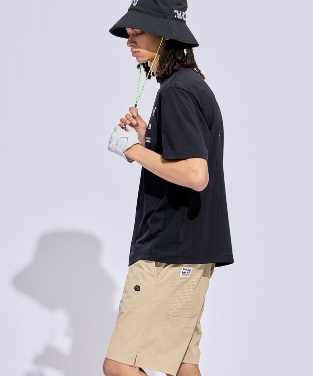 PW CIRCULUS 【MEN】メッシュコンビ モックネック ゴルフ ブラック系