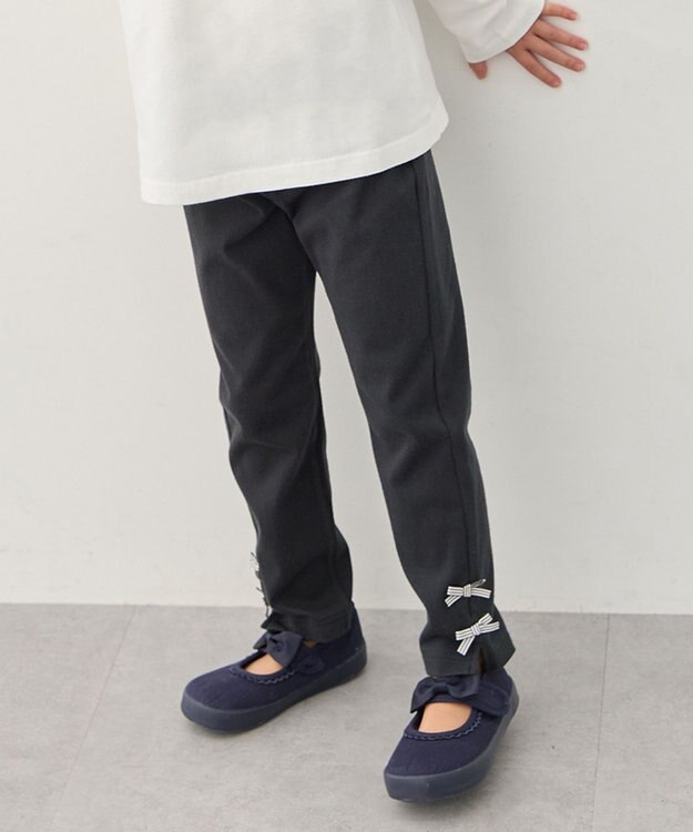 ANY KIDS 【洗濯機可能】ときめきストレッチ カットソーパンツ ブラック