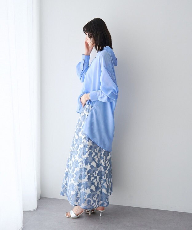 YECCA VECCA バック釦シアーシャツ Blue