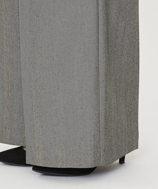 uncrave ヘリンボーンスーツ ワイドパンツ（uncrave WHITE） へリンボーンブラック