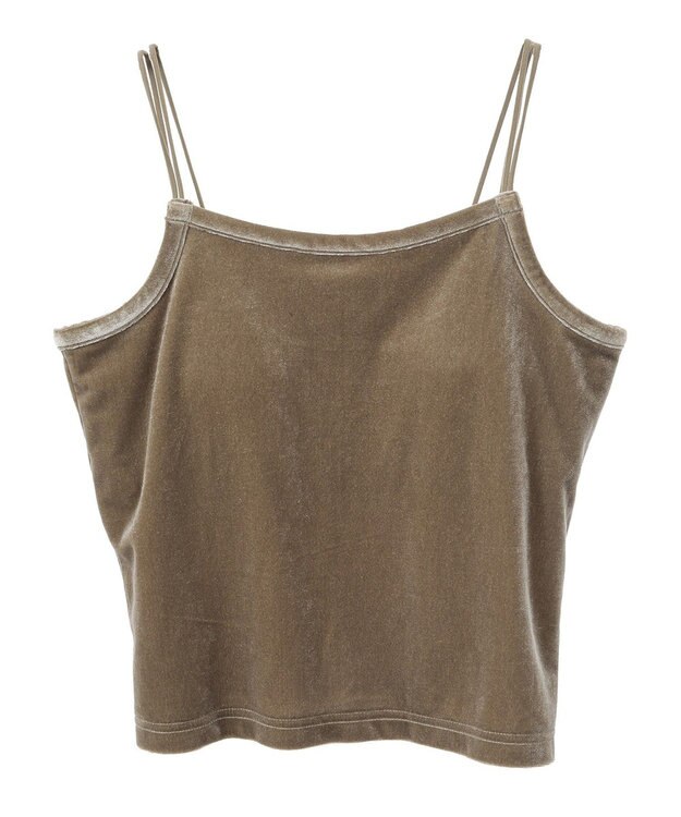 AMERICAN HOLIC カップ付き ベロアショートキャミソール Olive