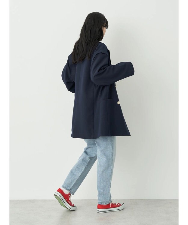 earth music&ecology ウ゛ィンテージ加工テーパードデニム Light Indigo