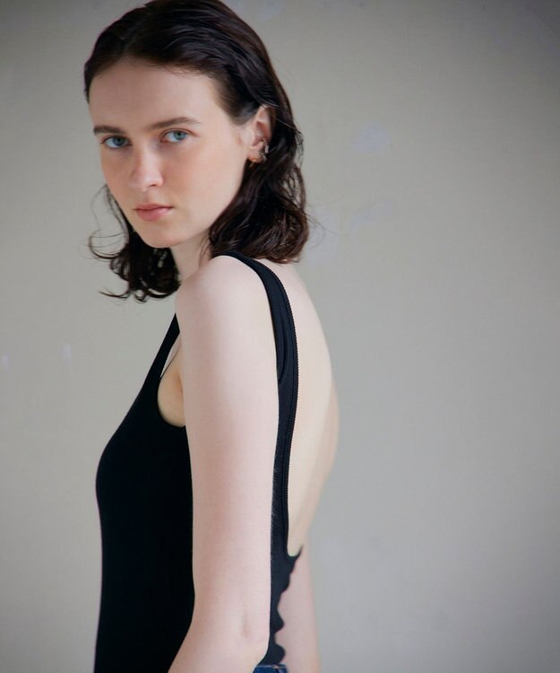 NAVE 【Nave・洗える/ストレッチ素材】ボディスーツ タンクトップ ブラック系