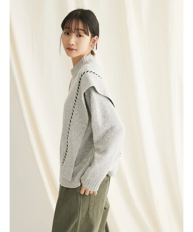 CRAFT STANDARD BOUTIQUE ハンドステッチニットプルオーバー Gray Mixture