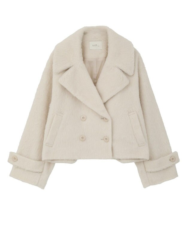 earth music&ecology シャギーショートコート Ivory