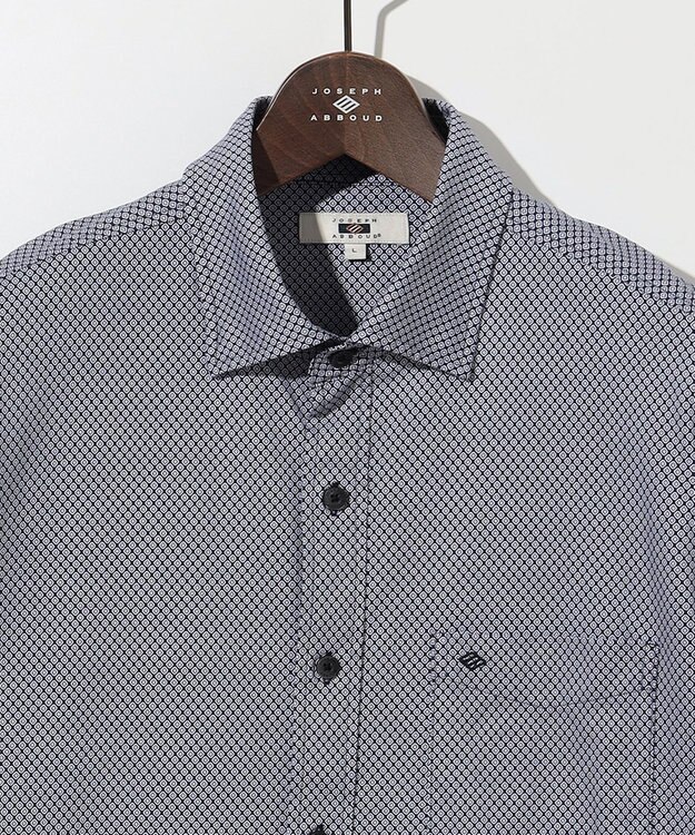 JOSEPH ABBOUD 【ストレッチ・イージーケア】コンパクトジャージープリントシャツ ネイビー系4