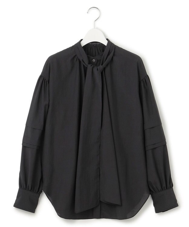 23区 S 【一部店舗限定/UVケア/接触冷感/撥水】ブライトタイプライター ボウタイ ブラウス ブラック系