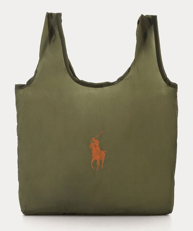 MOONBAT POLO RALPH LAUREN(ポロ ラルフローレン)ポロポニー ポケッタブル レインバッグ Sサイズ 無地 ストラップベルト付き カーキー