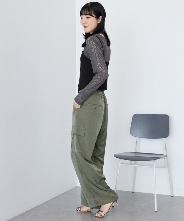 AMERICAN HOLIC レース長袖プルオーバー Charcoal Gray