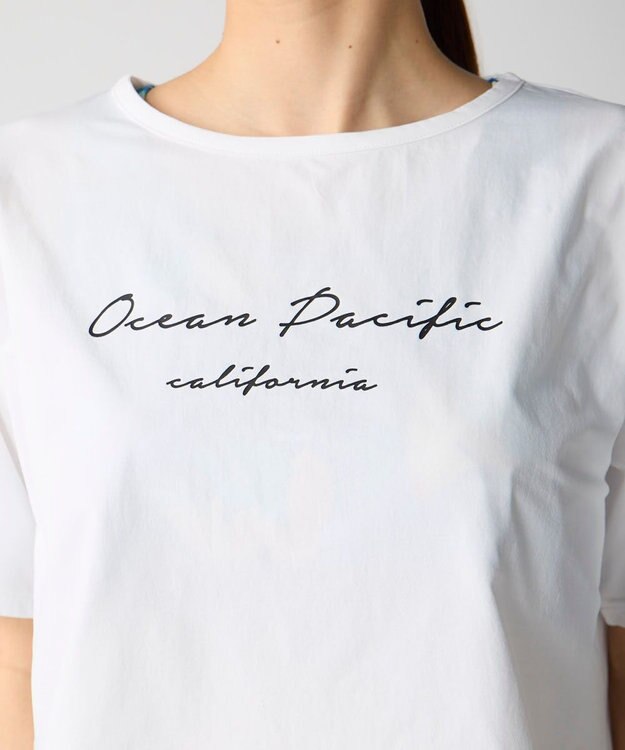 OP／FILA 【Ocean Pacific】裾ブラウジングTシャツ付き４点セット水着 ネイビー