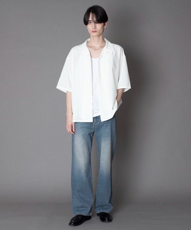 WEGO 【ユニセックス着用ITEM/SMLサイズ展開】 TRオープンカラーシャツ（SS） ホワイト
