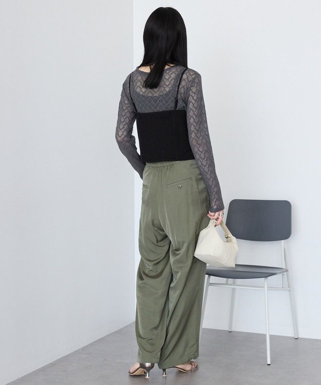 AMERICAN HOLIC レース長袖プルオーバー Charcoal Gray