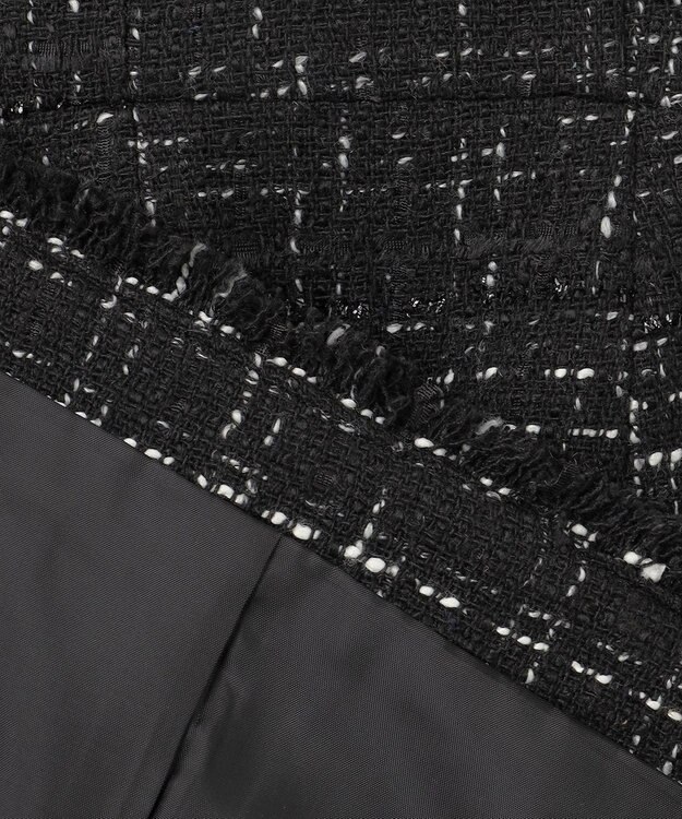 Feroux 【洗える】ラメツイード ジレ ブラック系1