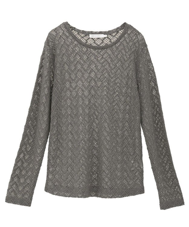 AMERICAN HOLIC レース長袖プルオーバー Charcoal Gray
