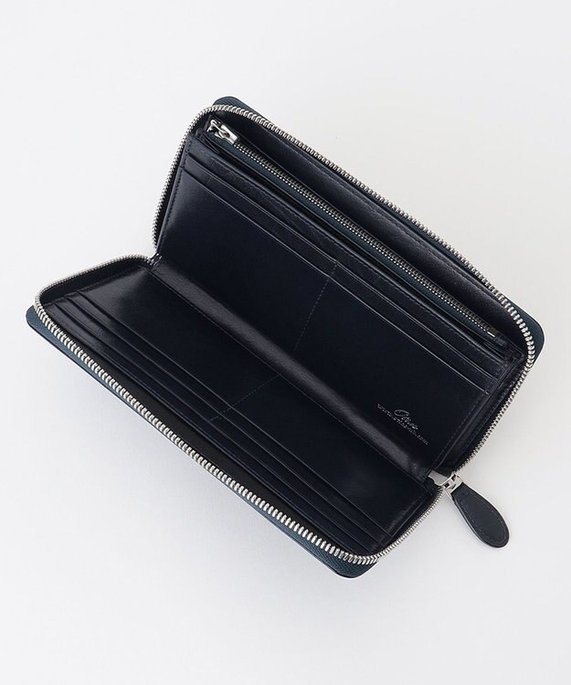 UNBILLION Otias バッファローレザーラウンドF長財布 ネイビー
