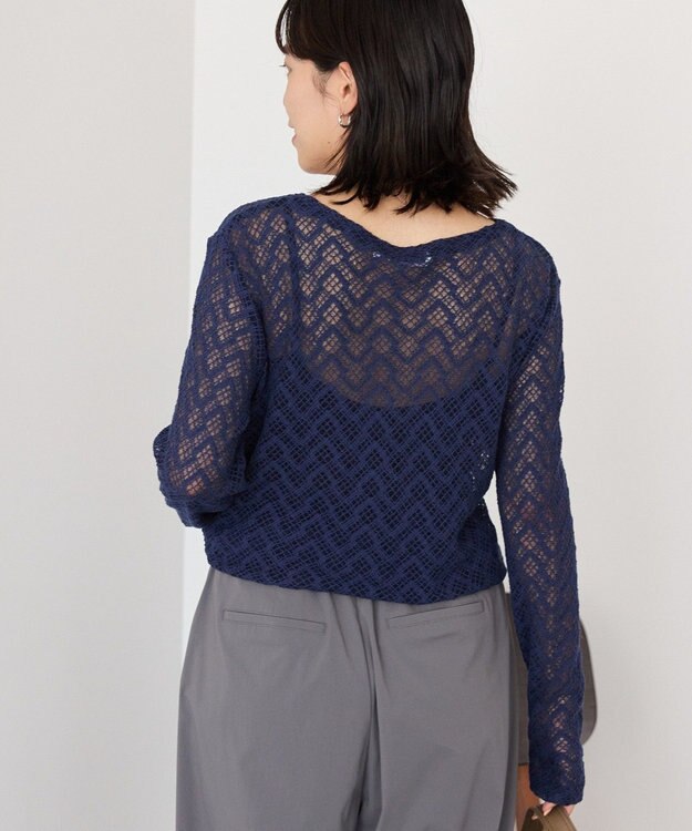 AMERICAN HOLIC レース長袖プルオーバー Navy