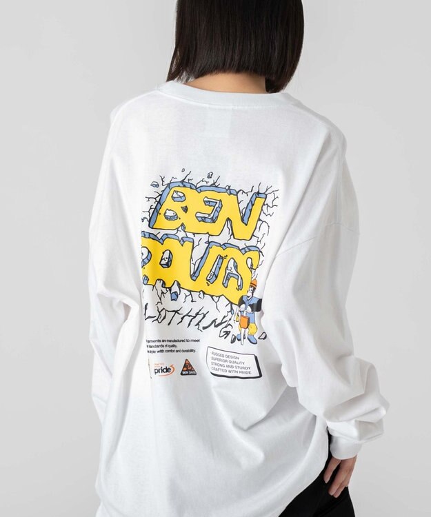 WEGO 【ユニセックス着用ITEM】別注BENDAVISグラフィックT（LS） ホワイト