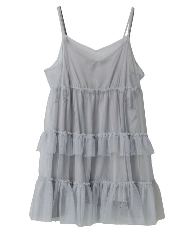 earth music&ecology チュールミニキャミワンピース Gray
