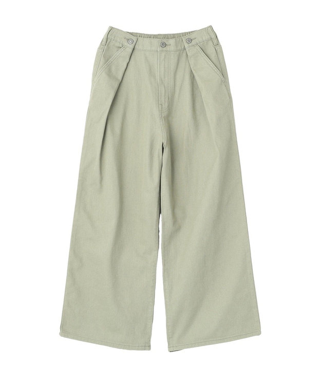 earth music&ecology 【綿100％】ポケットレースカラーパンツ Light Green