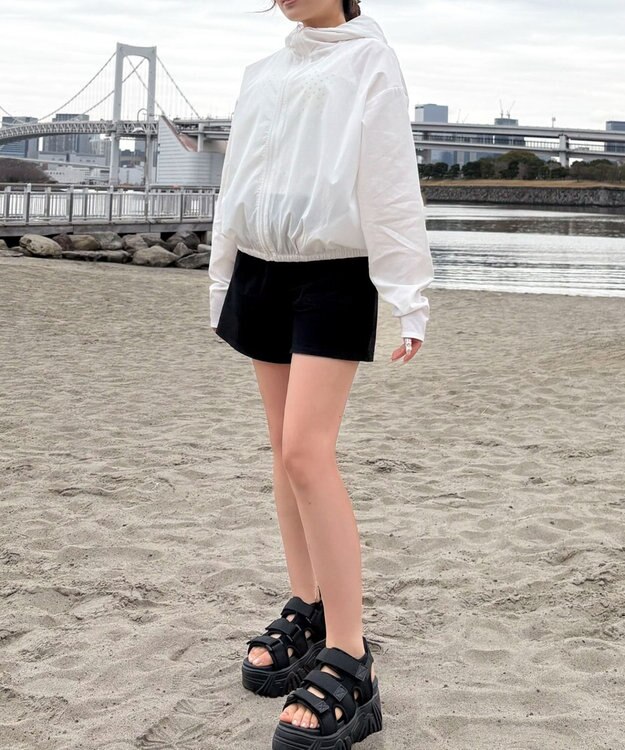 WEGO 【日焼け対策/セットアップ対応】ラッシュガードZIPパーカー ホワイト