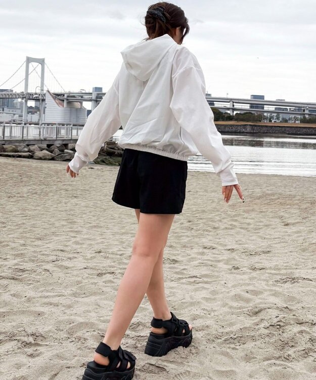 WEGO 【日焼け対策/セットアップ対応】ラッシュガードZIPパーカー ホワイト