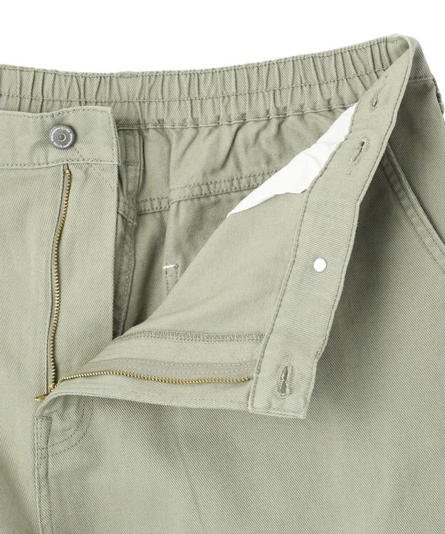 earth music&ecology 【綿100％】ポケットレースカラーパンツ Light Green