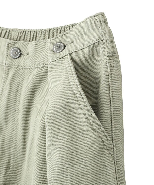 earth music&ecology 【綿100％】ポケットレースカラーパンツ Light Green