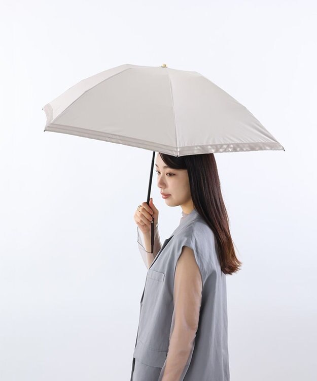 AURORA Beaurance （ビューランス） サテンジャガードテープ晴雨兼用傘（折り畳み・ミニ傘） ライトベージュ