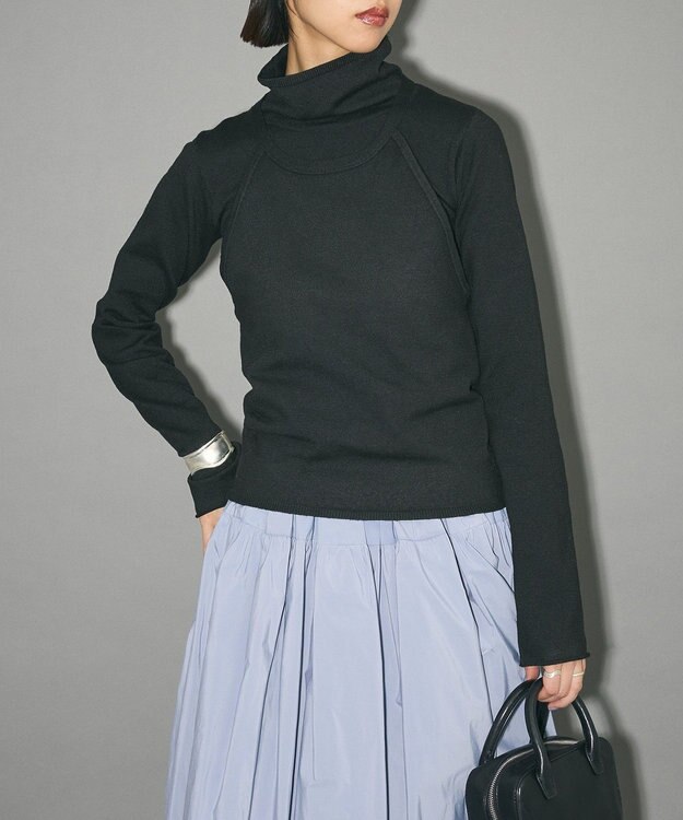 Green Parks ハイネックニット＋カシュクールニット Black
