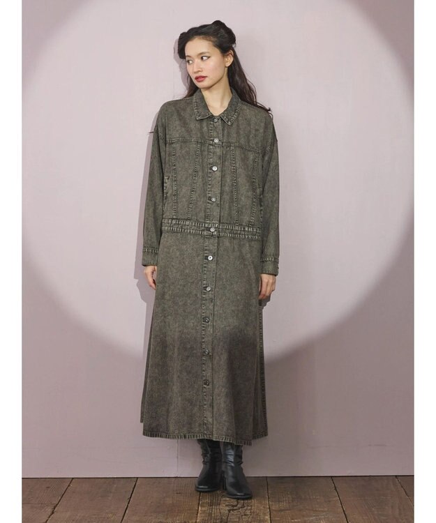 Green Parks ■ＥＳＣＡＲ　デニムジャケットワンピース Brown