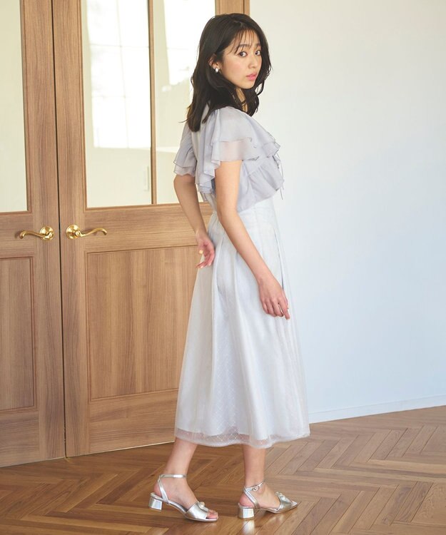 Feroux ダイヤチュール スカート ライトグレー系