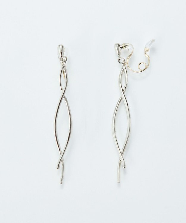 Phoebe 【痛くないシリーズ/金属アレルギー対応】スウィングクリスタルループフィットイヤリング　シルバー シルバー