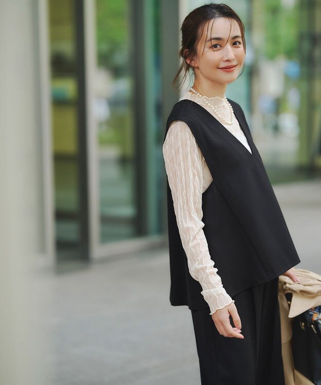 ANY L 【2SET】ハンサムジレ×ワイドパンツセット ブラック