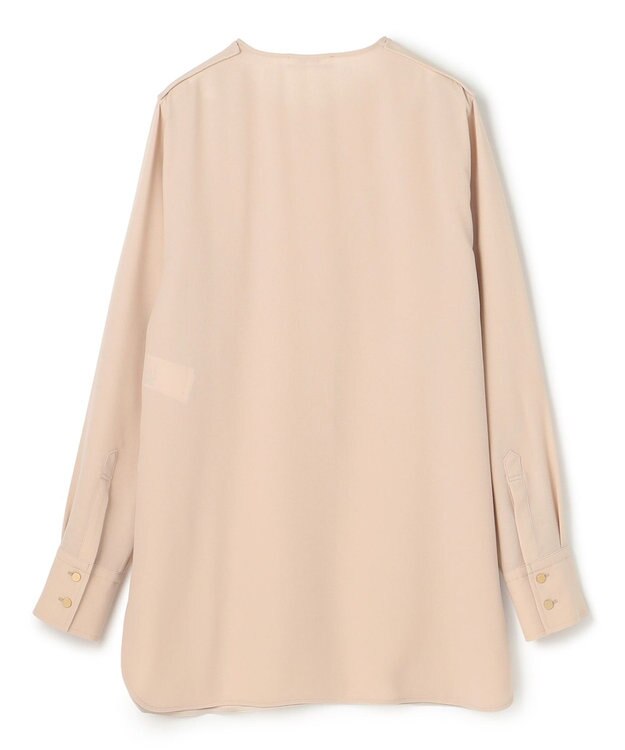 BEIGE， 【WEB限定・洗える】CLARION / ゴールド釦クルーネックブラウス Beige