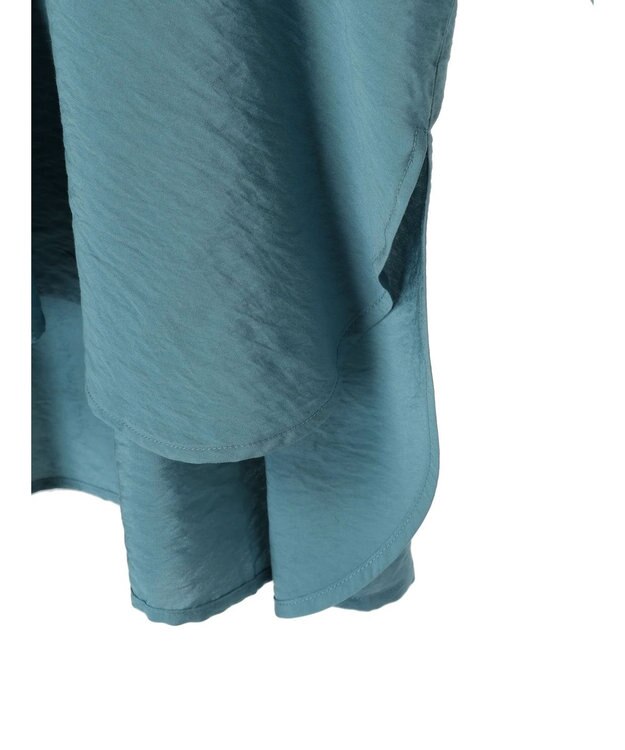 AMERICAN HOLIC 接触冷感スキッパーバックギャザーブラウス Blue Green