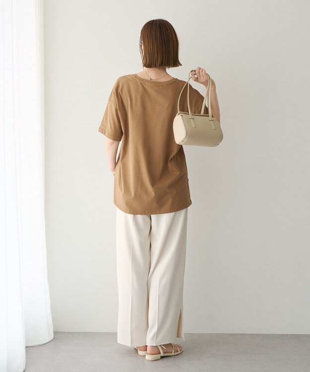YECCA VECCA 【接触冷感】COOLスリットワイドパンツ Ivory