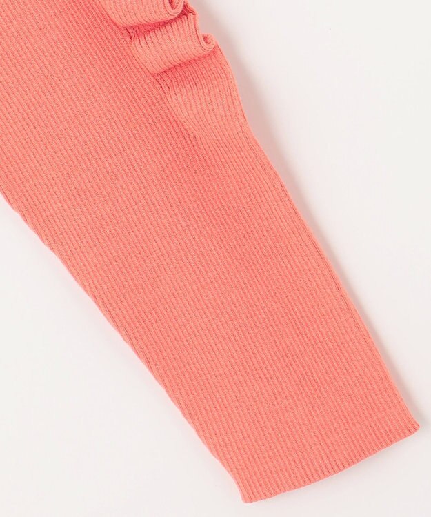 組曲 L Elena フリルスリーブ ニットプルオーバー コーラル系