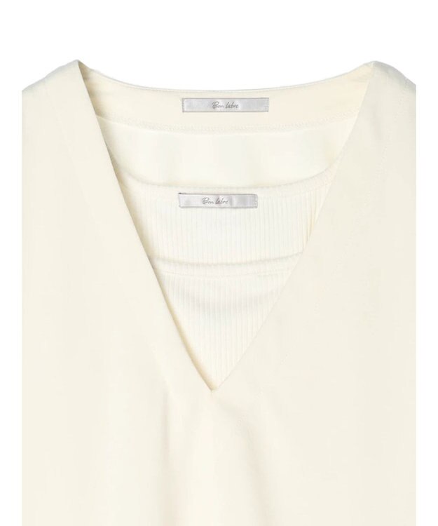 Green Parks Ｂ．ＳＥＴ２点深Ｖプルオーバー＋スクエアタンク Ecru