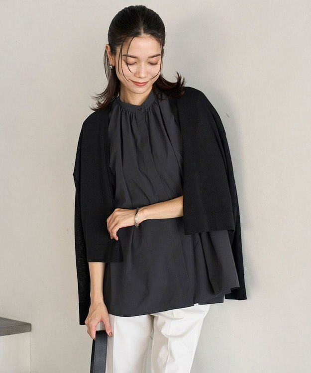 UNFILO イージー ショート カーディガン ブラック