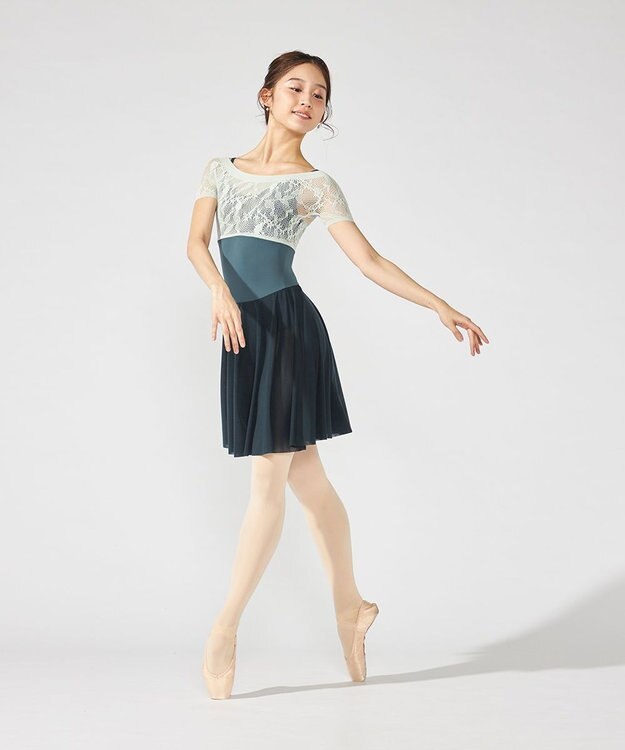 Chacott スカート付レオタード エメラルドグリーン