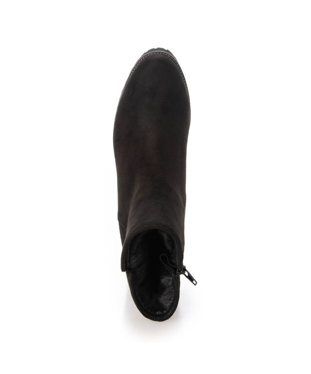 Riz raffinee <Riz raffinee>ウエッジヒールショートブーツ ブラックスエード