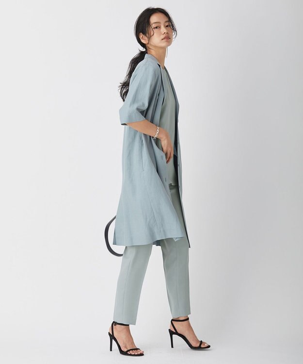 ICB 【洗える】 Unleash  半袖ロングジャケット ジェイドグレー系