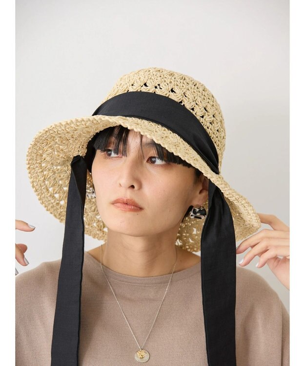 AMERICAN HOLIC リボンペーパーハット Beige