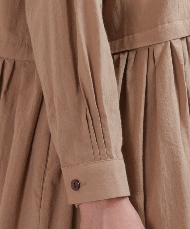 muuc 花刺繍モチーフのコットンローンワンピース ベージュ