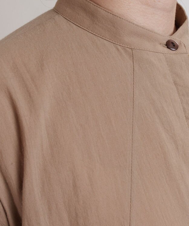 muuc 花刺繍モチーフのコットンローンワンピース ベージュ