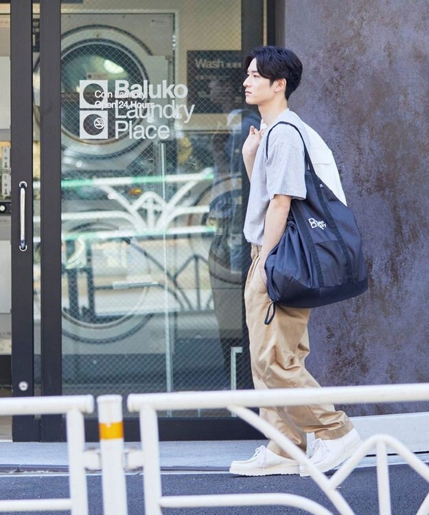 ROOTOTE 9657【BLT×RT コラボ商品】RT. Baluko Laundry Place.ランドリーバッグ. フロシキ 01：ブラック