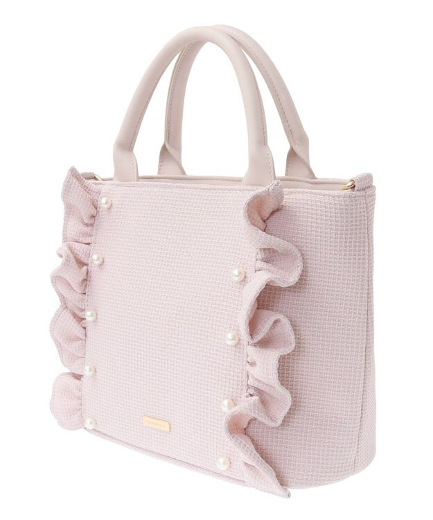 Maison de FLEUR 2WayフリルトートMバッグ Pink