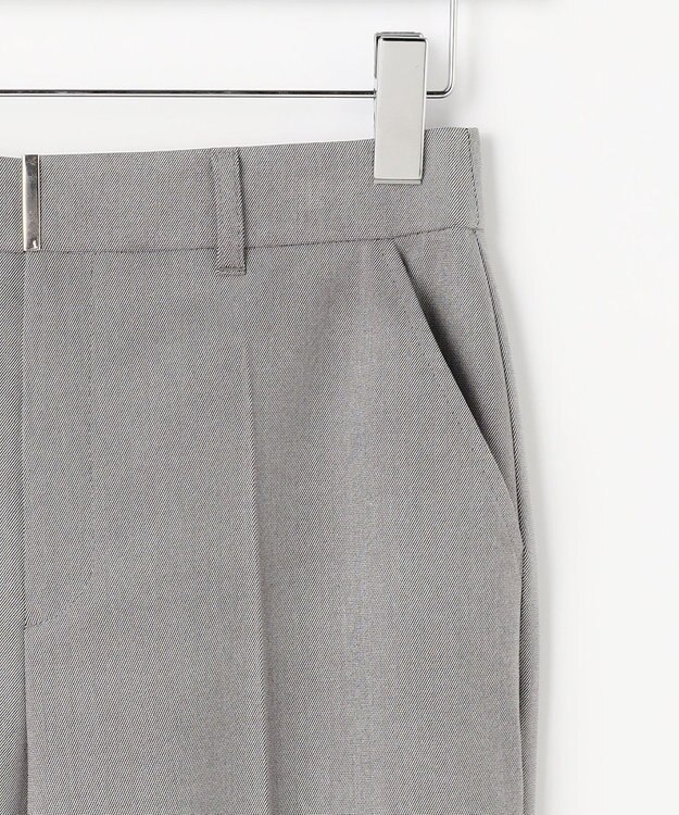 ANY SIS L 褒めらレディストレッチ セミフレア テーパードパンツ グレーシャンブレー