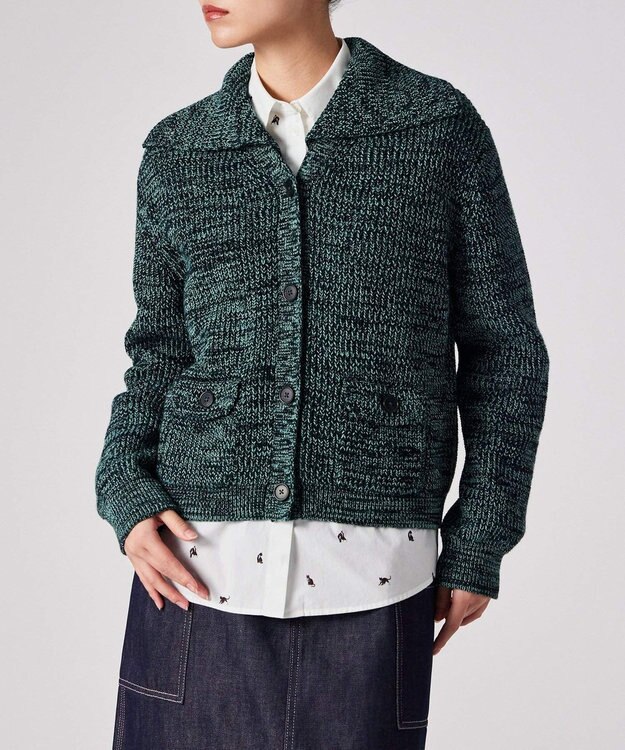 Paul Smith ビッグカラー カーディガン ティール